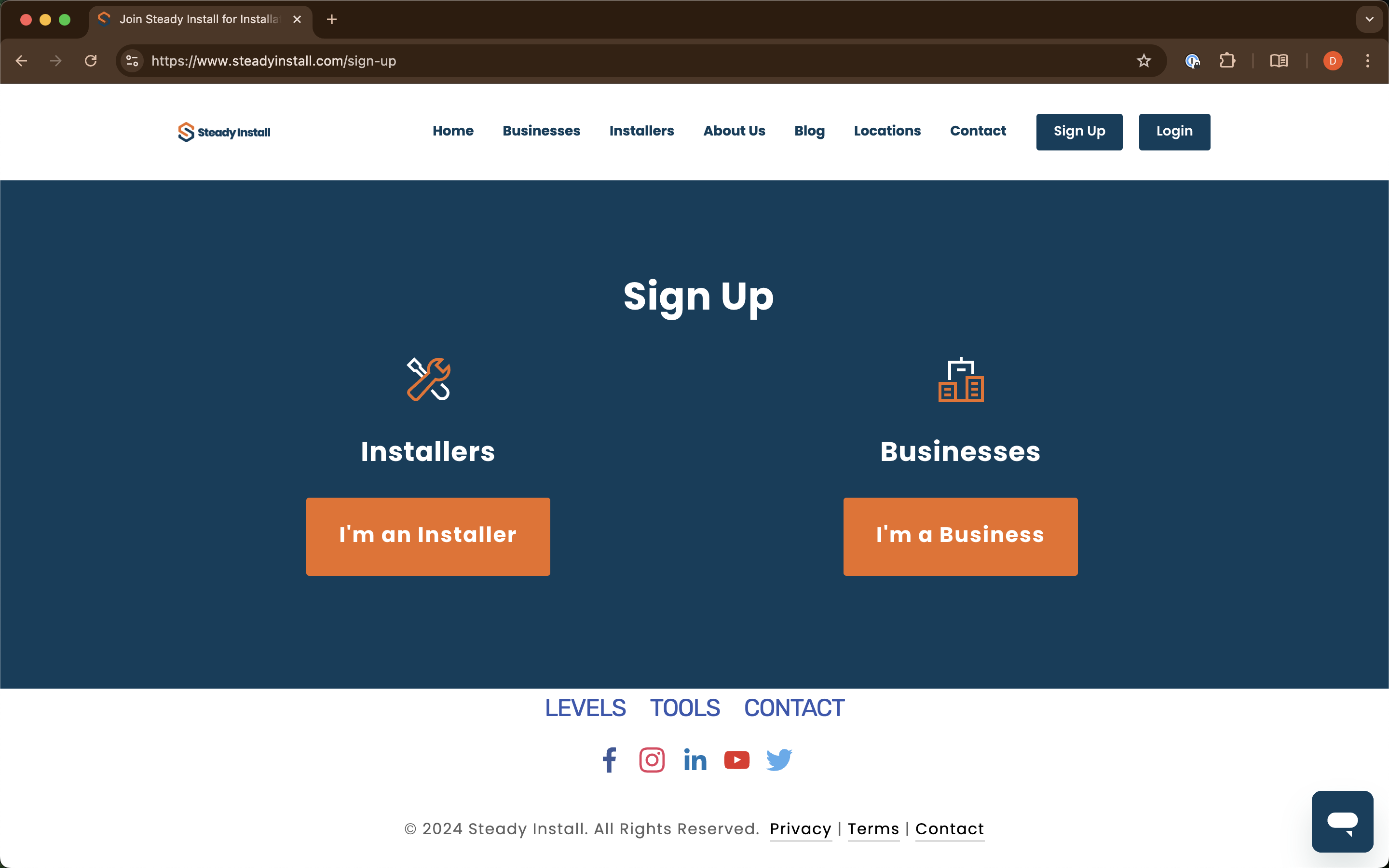 Steady Install Signup Page.png